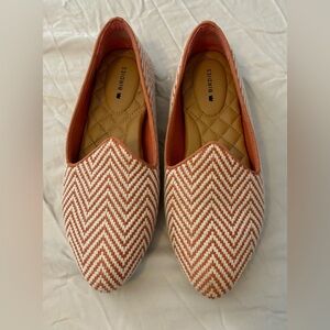 Birdies Women’s Flats Shows Size 5 The Heron Fiesta Salmon White Chevron